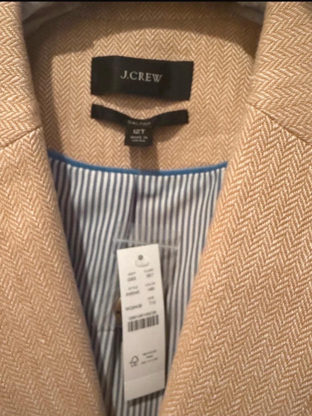 J. Crew Tan Herringbone Sport Coat